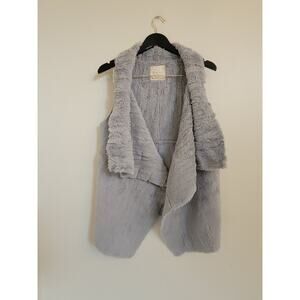 Altar`d State Gray Faux Shearling Vest Open Front SZ M